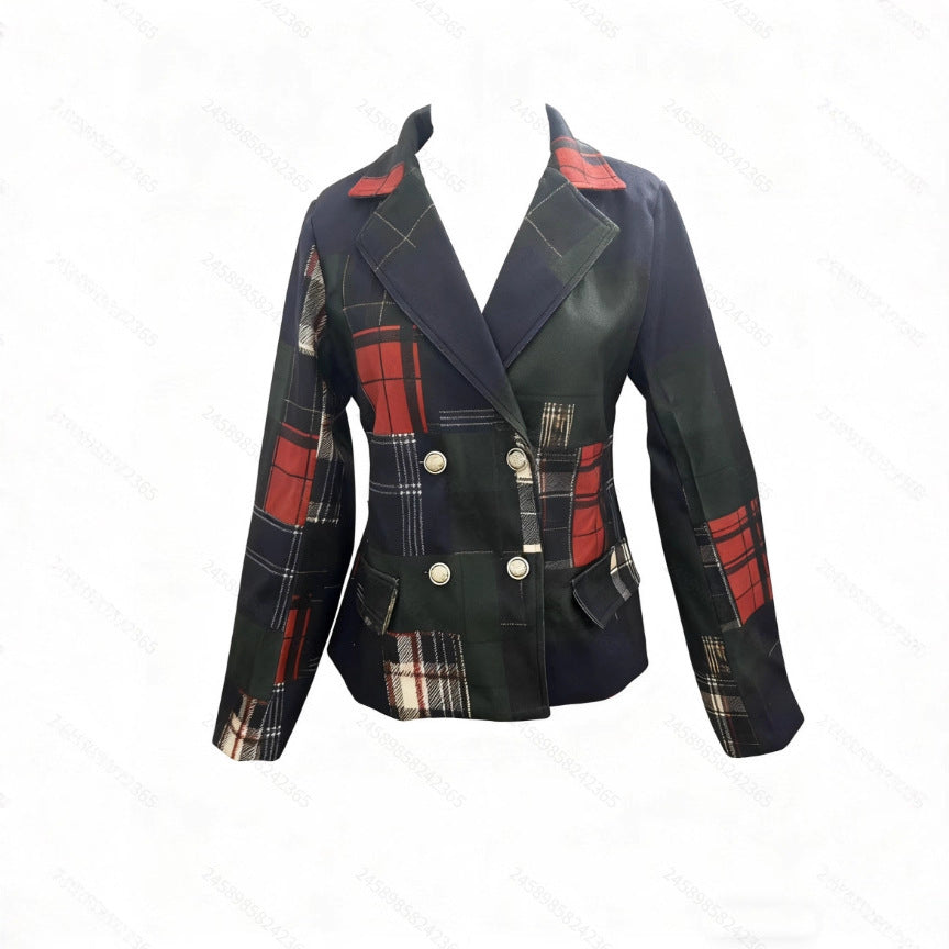 Ladies' Double-breasted Wool Suit Jacket