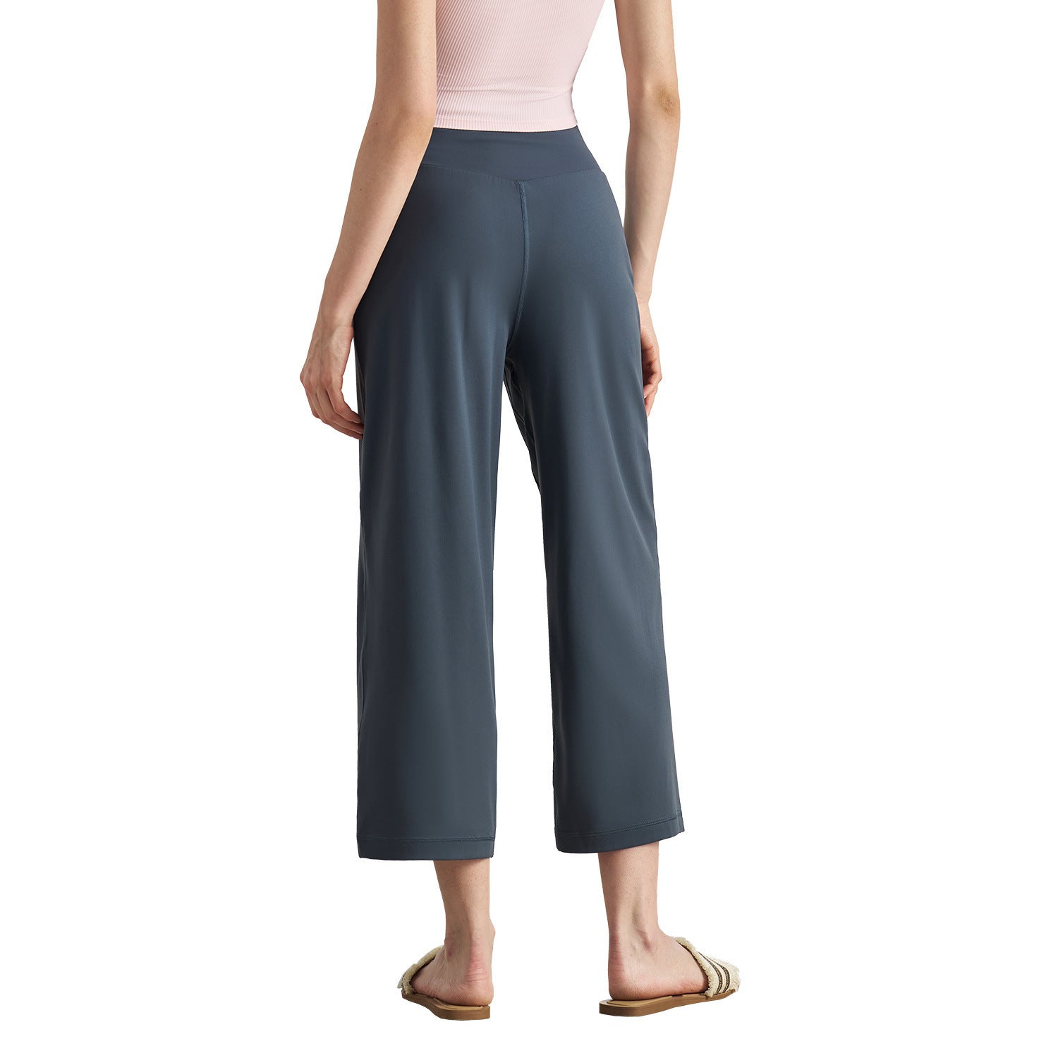 Nude Feel High Waist Wide Leg Mid-length Yoga Pants New Loose Slimming Draping Effect