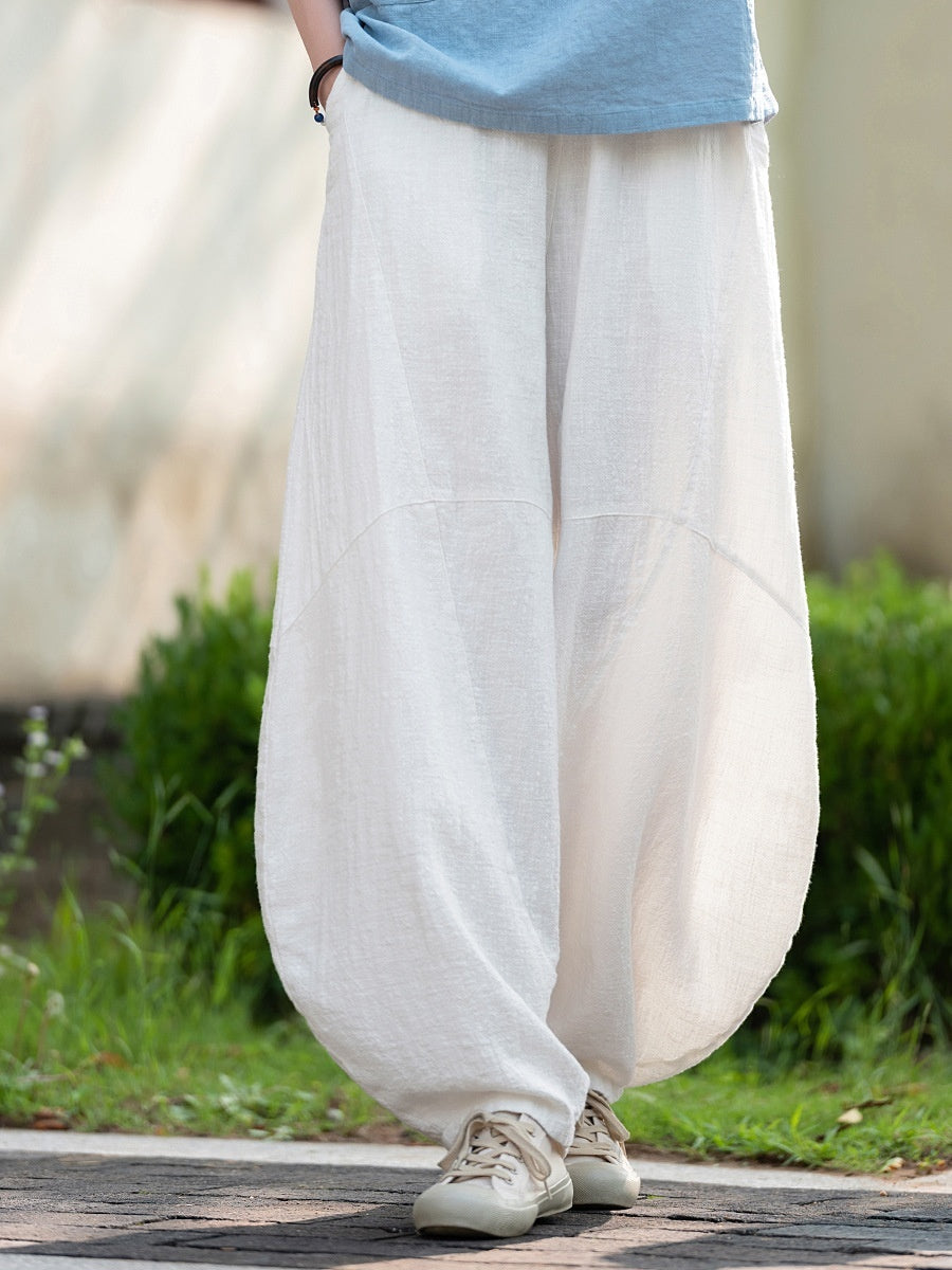 Artistic Retro Cotton And Linen Women's Distressed Loose Casual Pants