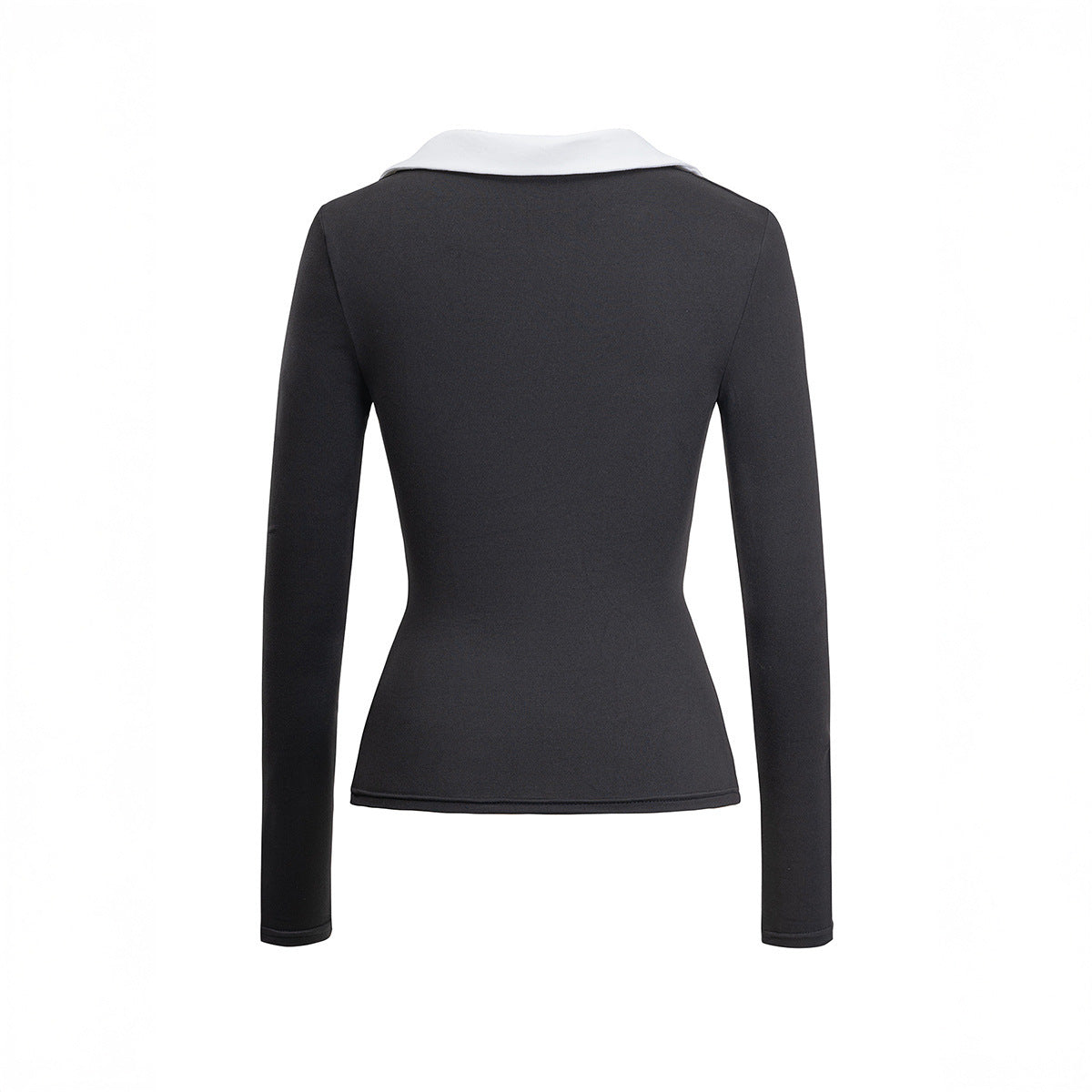 Casual Slim-fit U-neck Solid Color Knitted Long-sleeved Top Women's Clothing