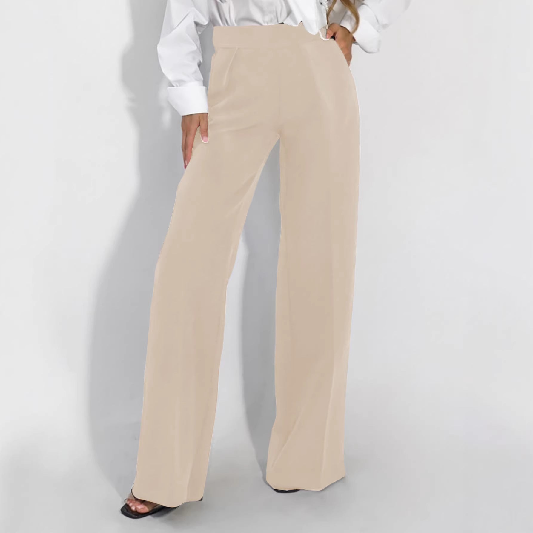 Womens Straight-Leg Casual Draping Slimming Trousers For Commuting