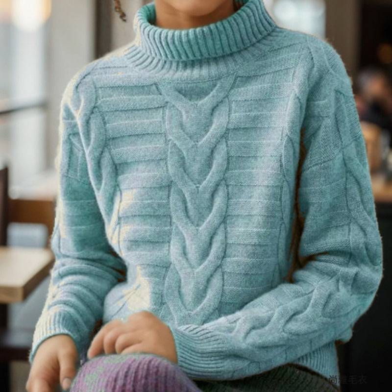 New Semi-high-neck Knit Sweater Stylish Classy And Elegant