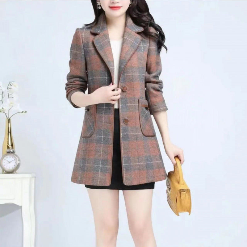 Womens Stylish Casual And Chic Plaid Jacket