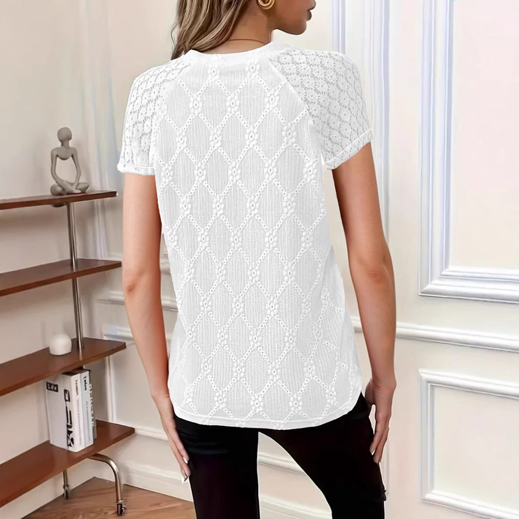 Casual Women's Round Neck Short Sleeve Top