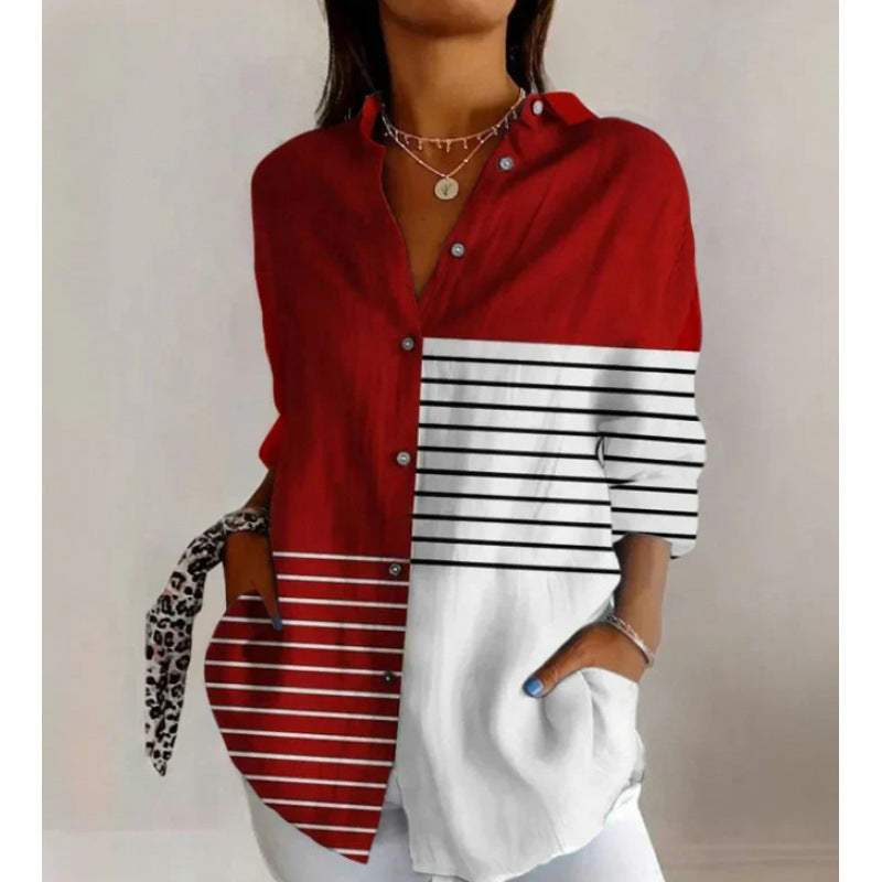 New Women's Long Sleeved Shirt For Summer Fashion, 3D Printed Shirt With Floral Pattern