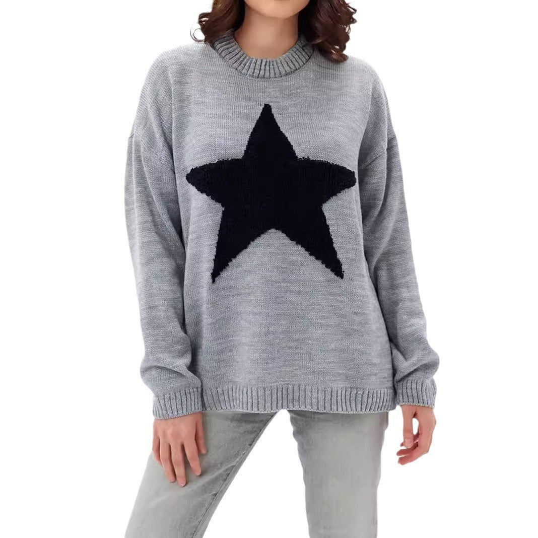 Women's Sweater Pullover Round Neck Thread
