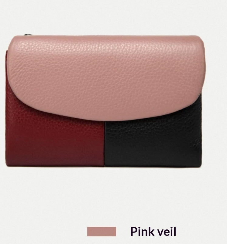 Wallet Short Stylish Women Soft Leather Texture