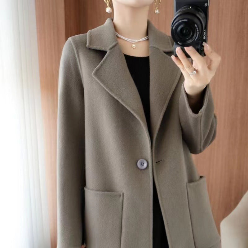 Mid-length Wool Casual Chic Coat