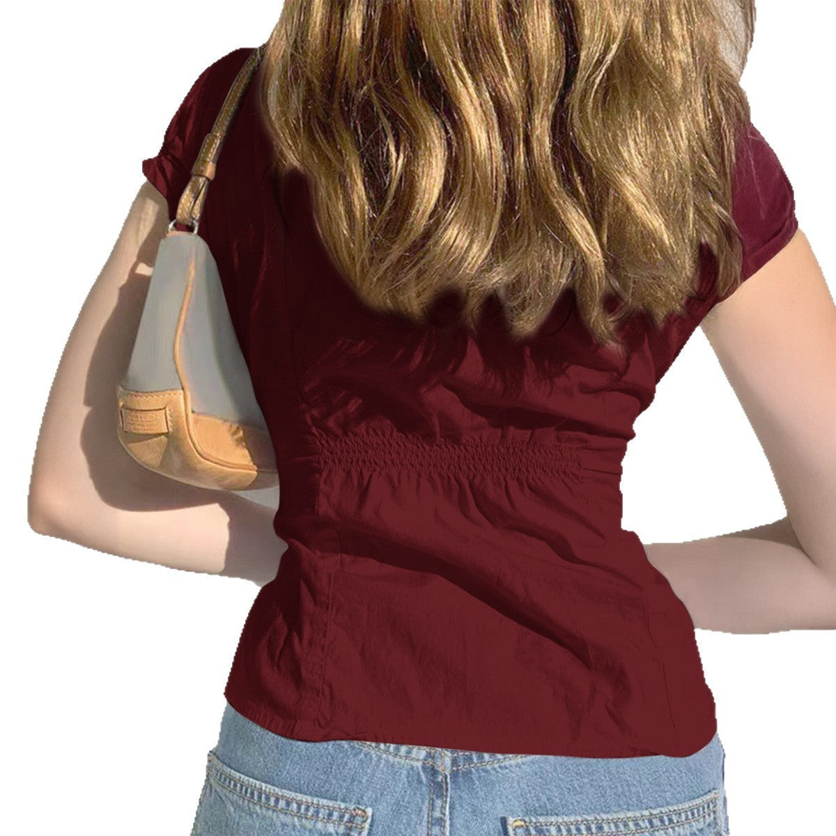 Y2g Hot Girl Style Short Sleeve Button Open Shirt For Women