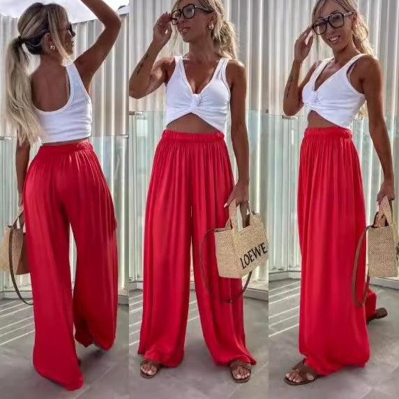 Pocket Wide-leg Loose Casual Fashionable Women's Pants