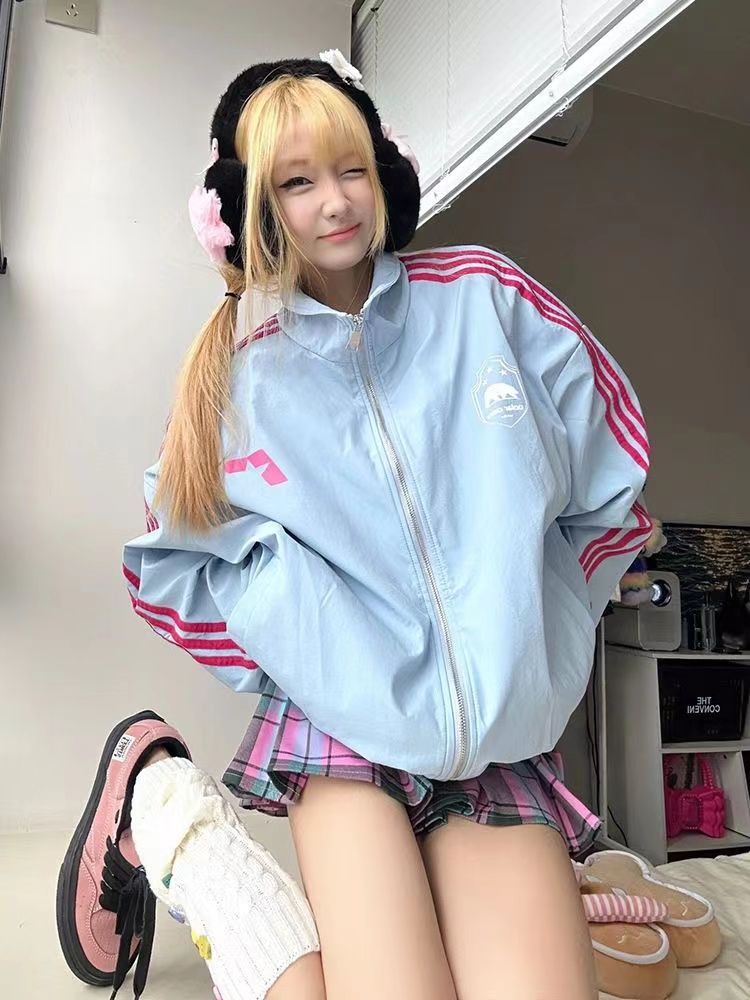 Women's Blue Fashion Casual Loose Jacket