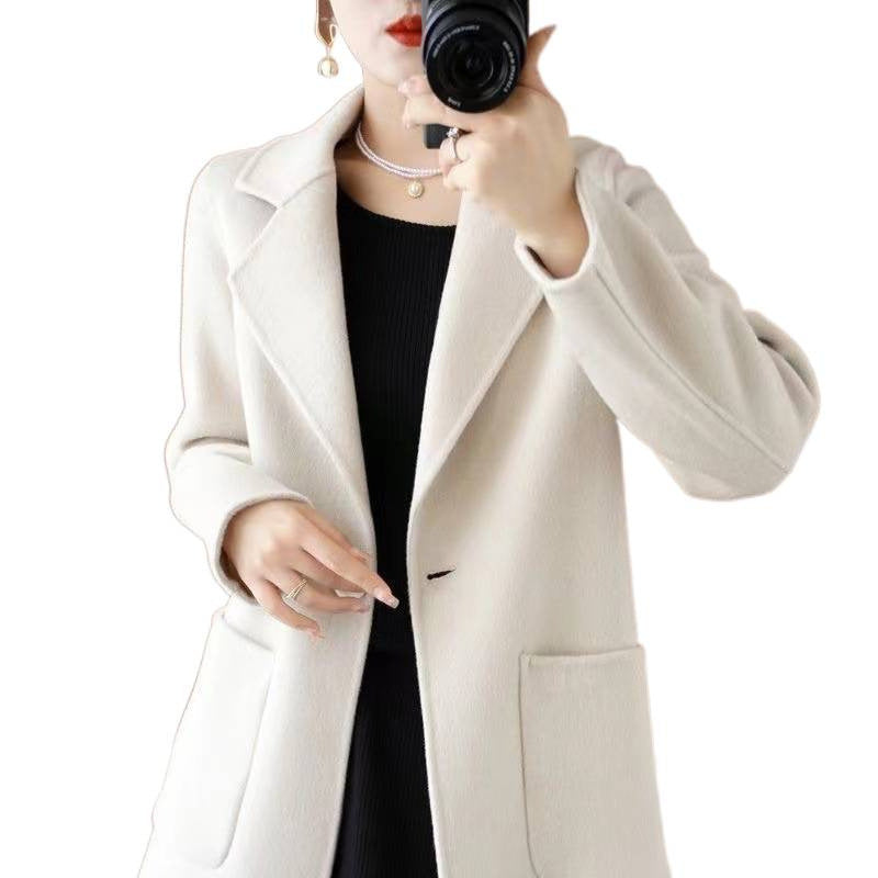 Mid-length Wool Casual Chic Coat