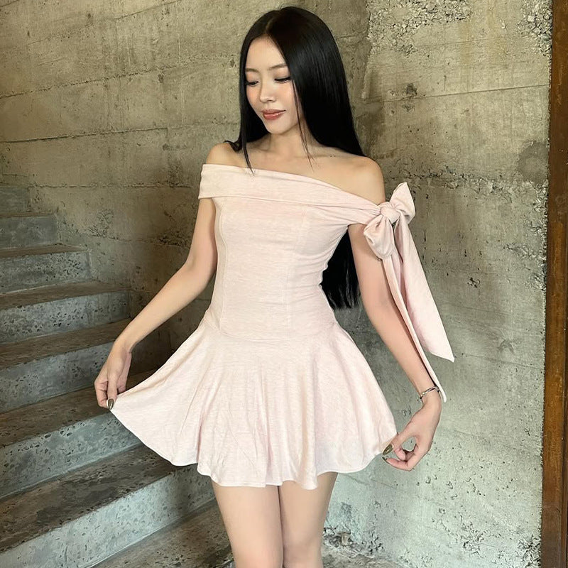 Off-shoulder Bow Girl Dress Europe And America