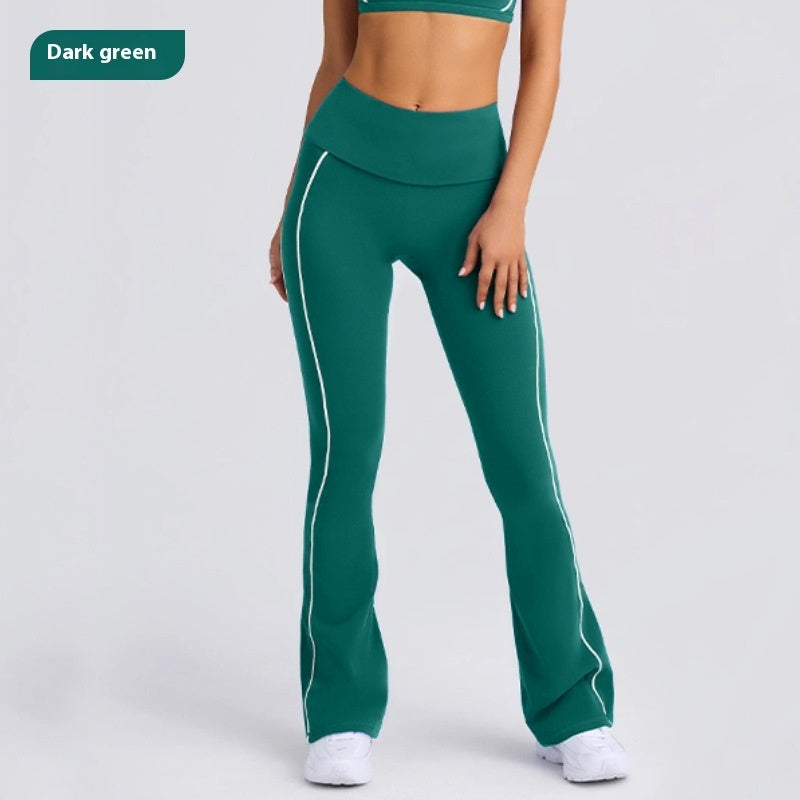 Yoga Clothes Autumn Strap Tube Top Nude Feel Bra Beauty Back Exercise Underwear Running Fitness Female Flared Pants Suit