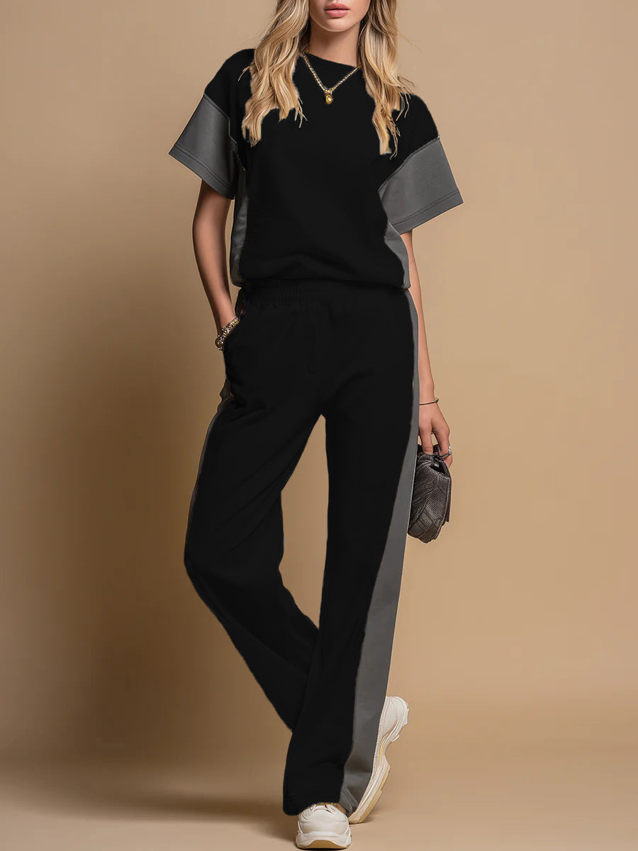 Stylish Minimalist And Relaxed Fit Womens Short Sleeve Set