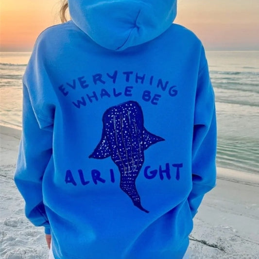 Upper And Lower Double-headed Zipper Printed Sweater