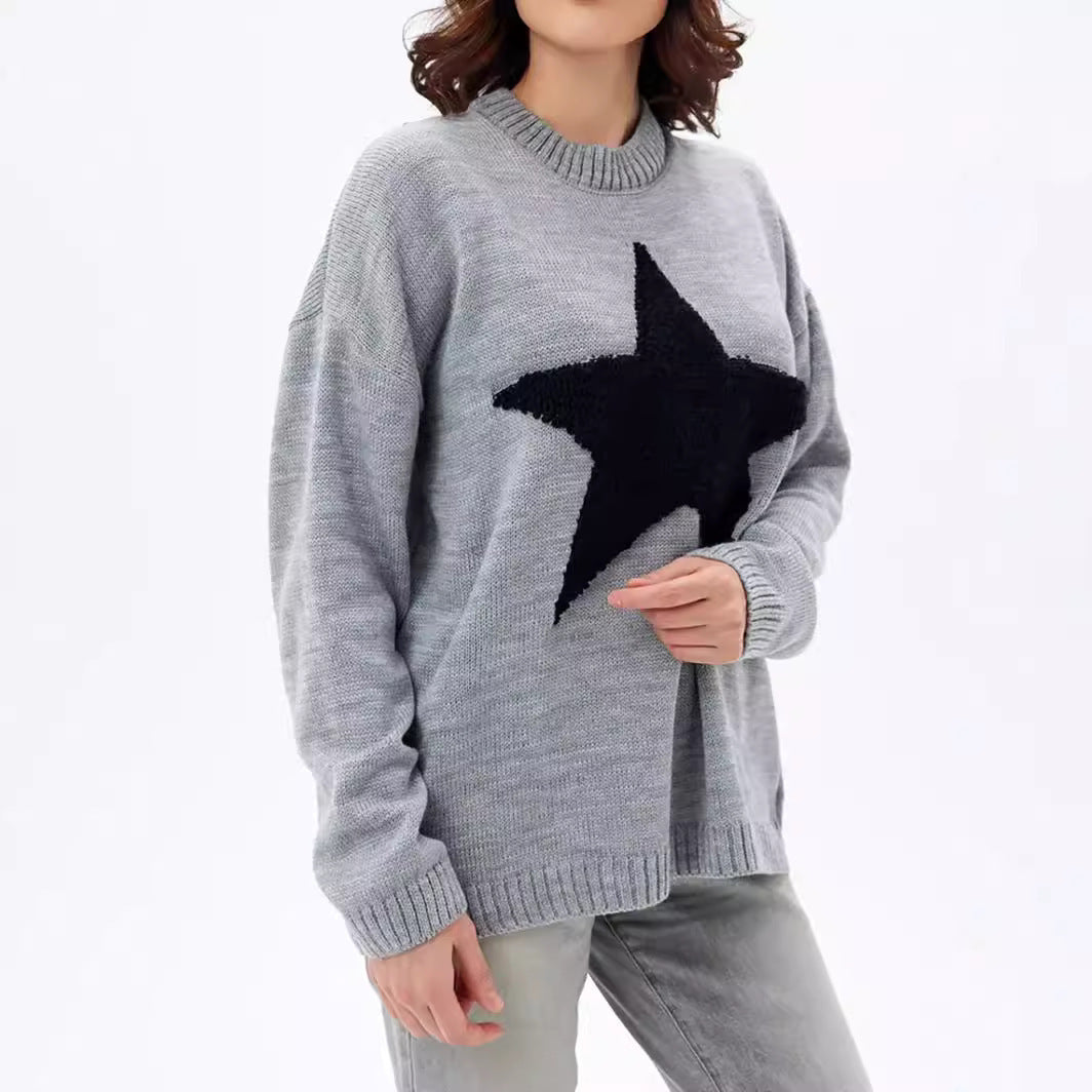 Women's Sweater Pullover Round Neck Thread