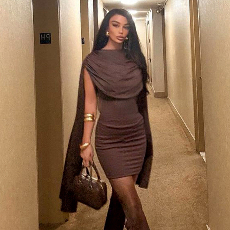 Women's Solid Color Slim-fit Surplice Neckline Sleeveless Dress