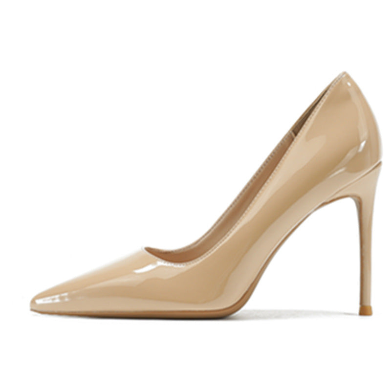 Low-cut Stiletto Heels In Glossy Patent Leather