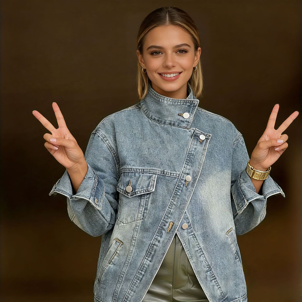 Irregular Single-pocket Denim Jacket