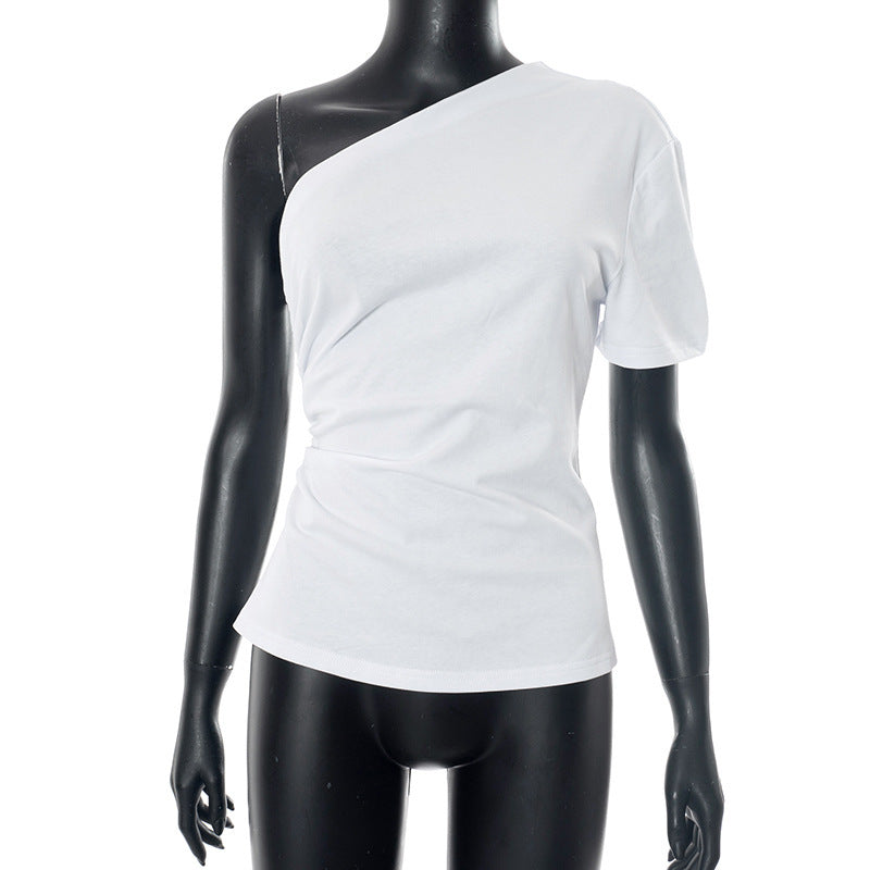 European And American Solid Color Shoulder Bag Casual Vest T-shirt