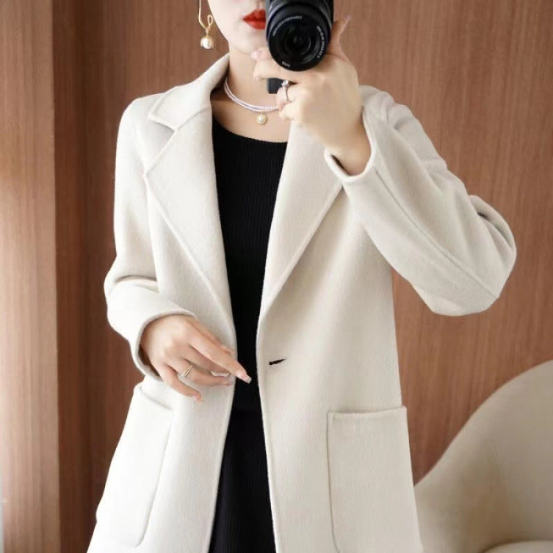 Mid-length Wool Casual Chic Coat