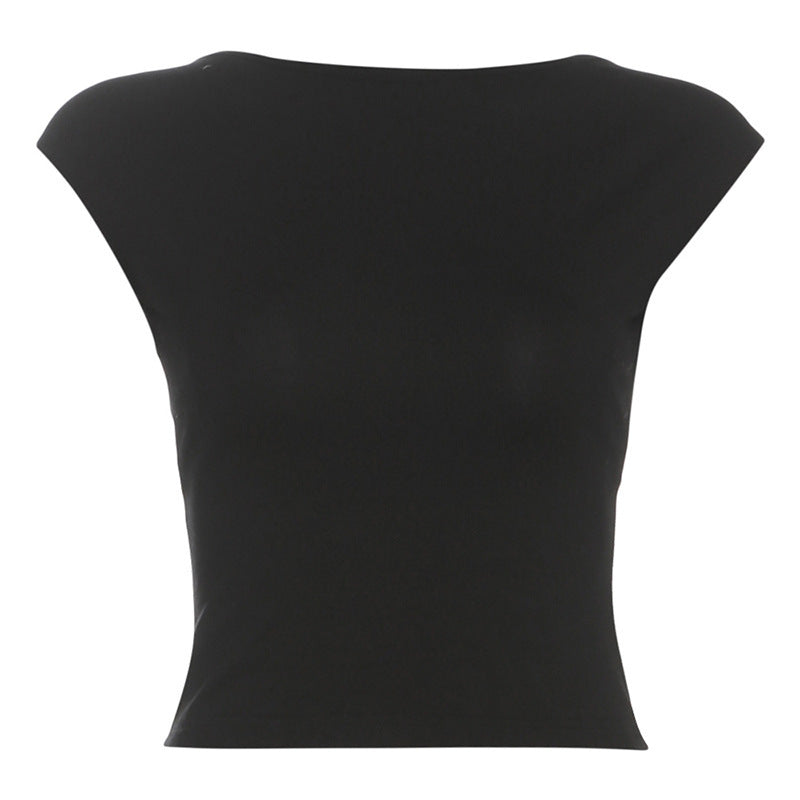 European And American Fashion & Trend Women's Sleeveless Hollow Backless Printed Slim Top