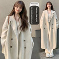 Women's Solid Color Casual Versatile Mid-length Wool Coat
