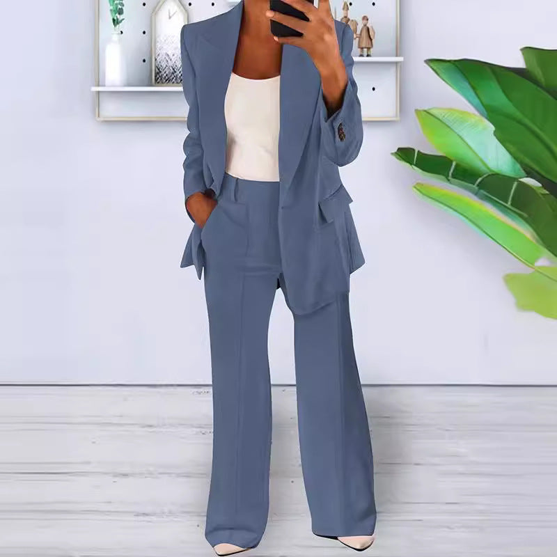 Stylish Solid-color Slim-fit Professional Trousers