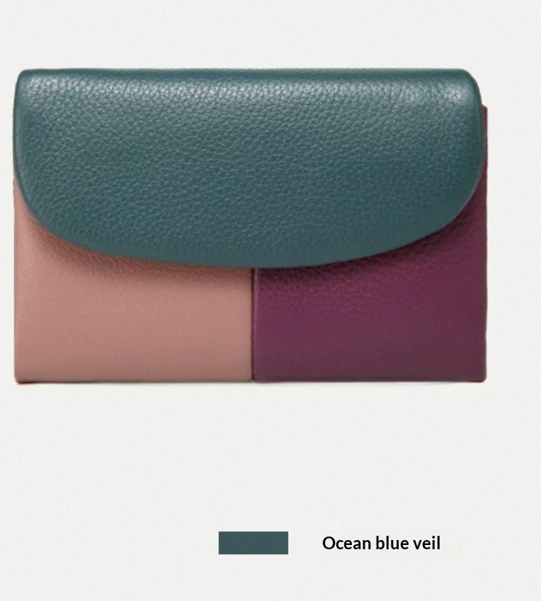 Wallet Short Stylish Women Soft Leather Texture