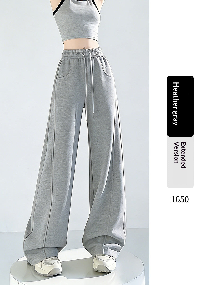 Womens High-waisted Draped Loose-fitting Wide-leg Pants