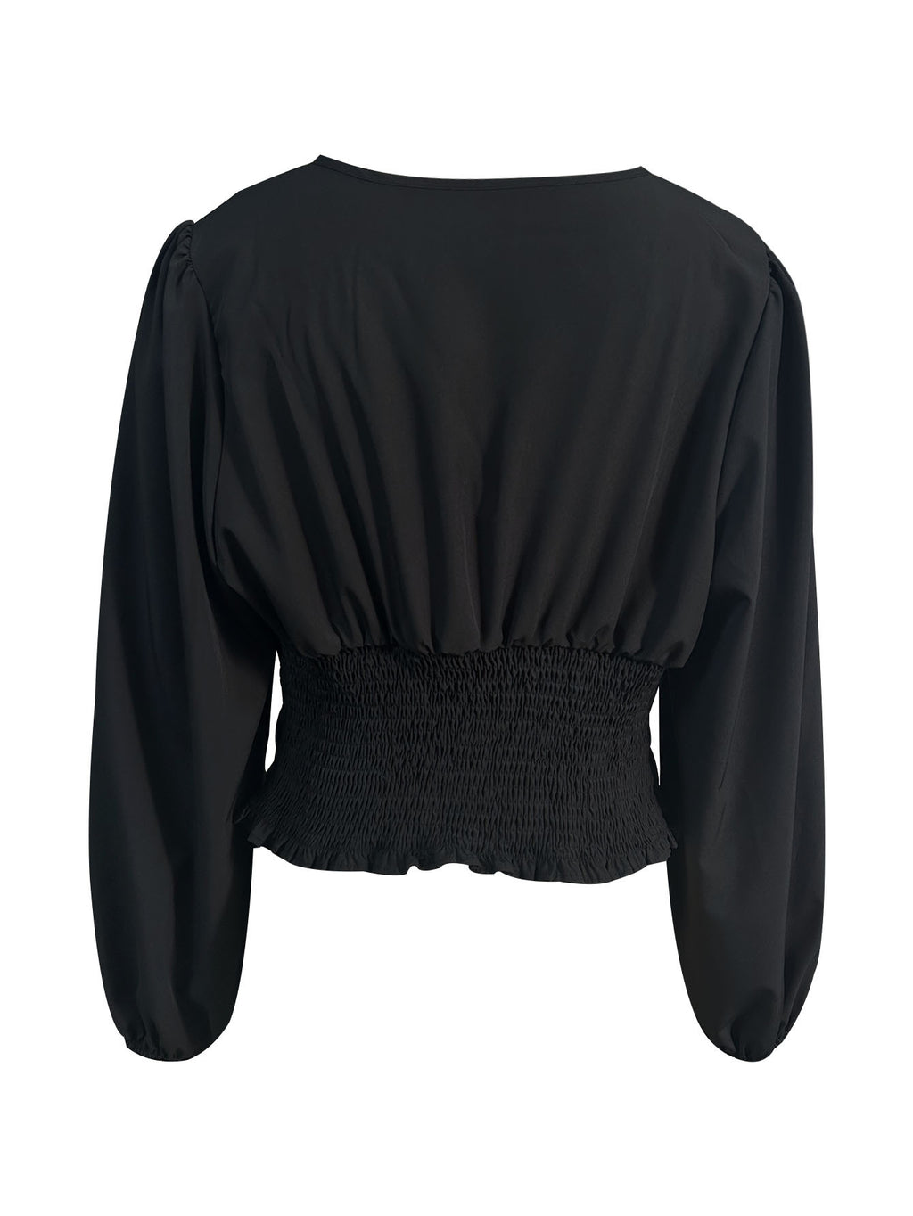 Spring New Arrival Solid-Color Sexy V-Neck Waist-Cinching Top