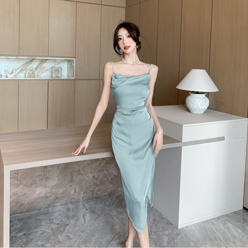 High-grade Acetate Satin Dress Women