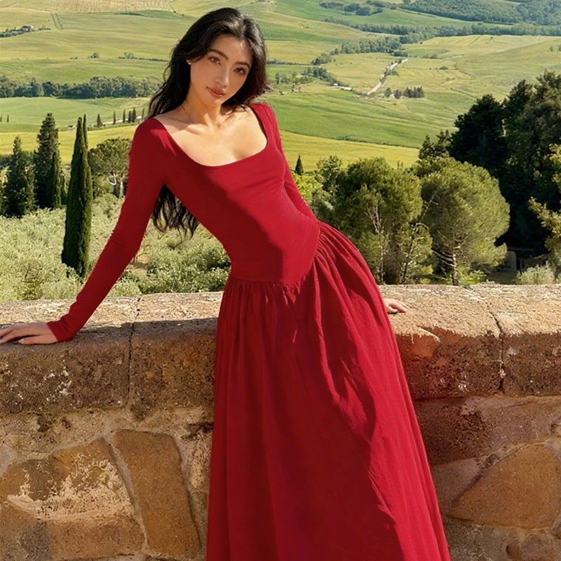 Backless Cross-strap Slim-fit Long Dress For Women