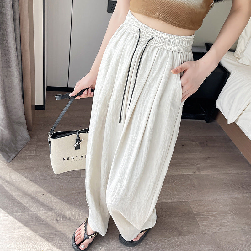 Thin Draping Lazy High Waist Wide Leg Pants