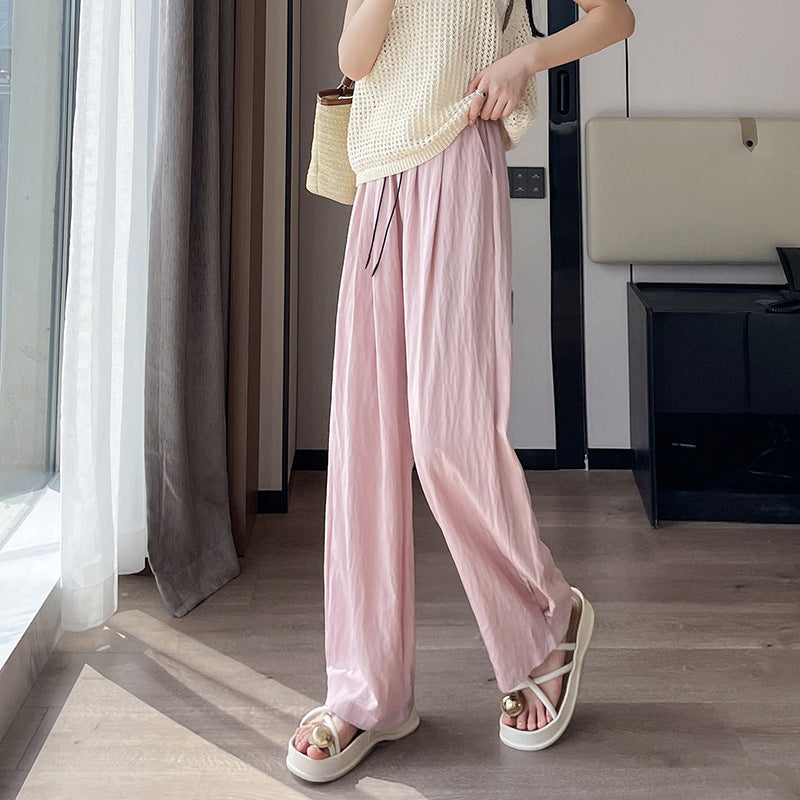 Thin Draping Lazy High Waist Wide Leg Pants