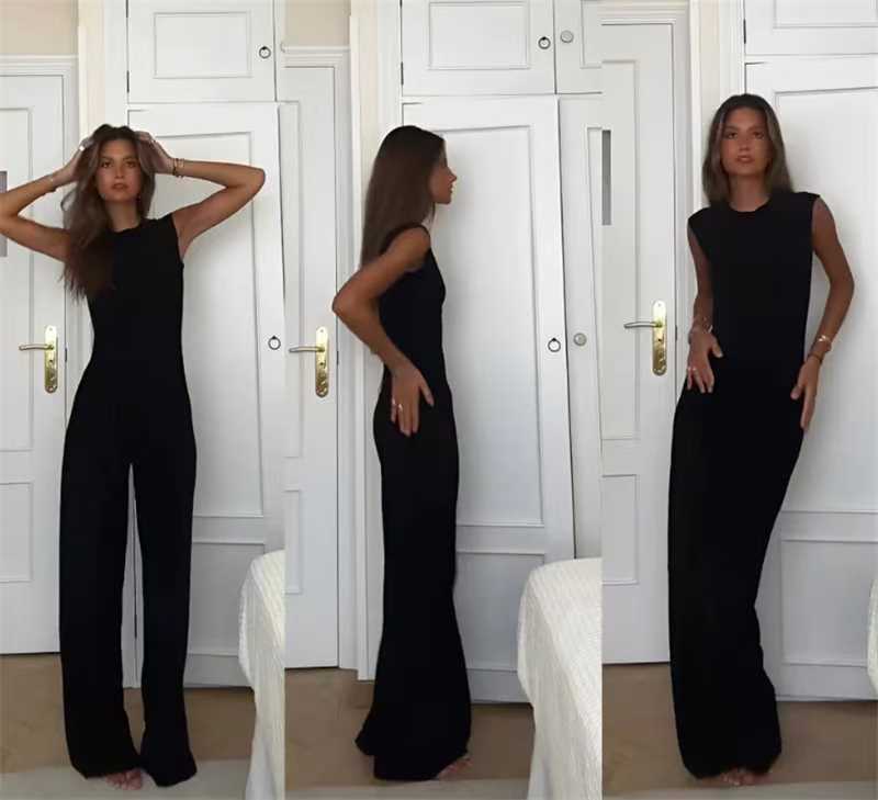 New Design Solid Color Vest Casual Jumpsuit