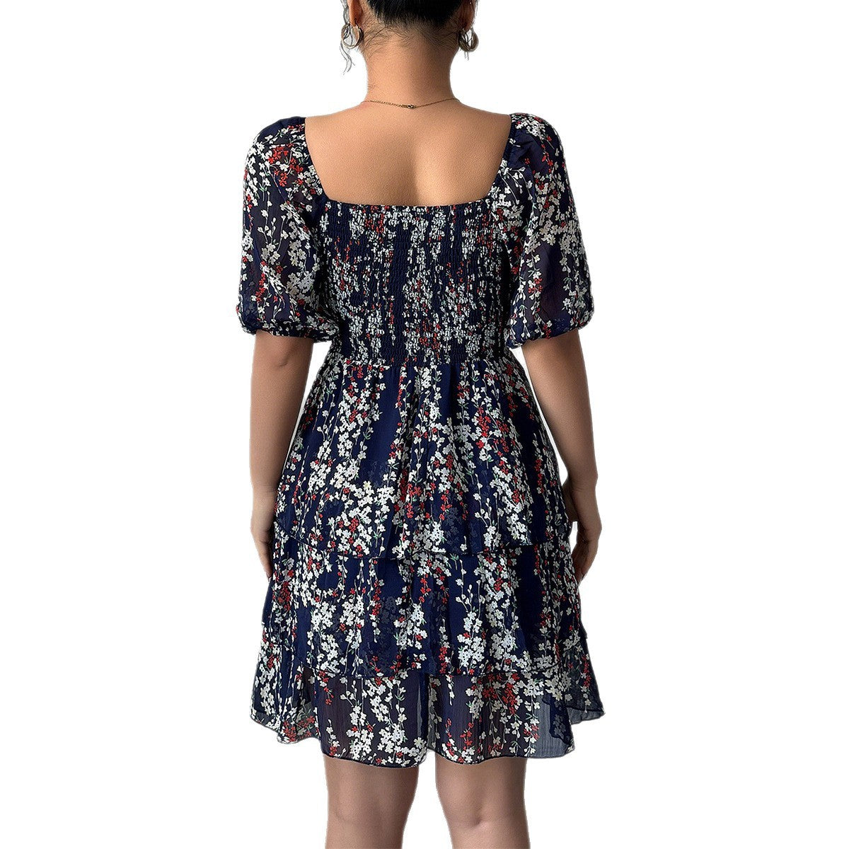 European And American Elegant Floral Cake Dress