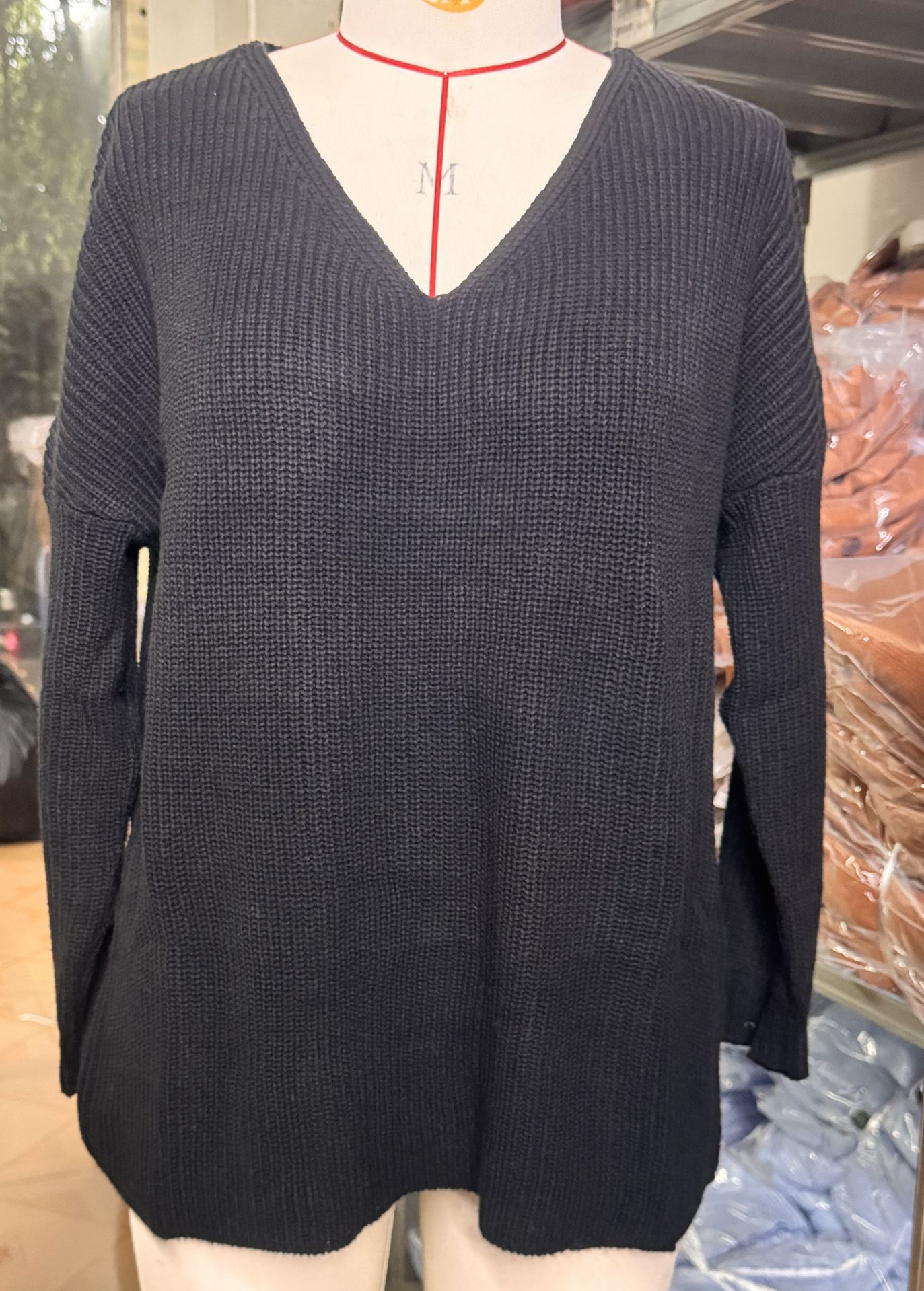 V-neck Loose-fitting Long-sleeve Sweater