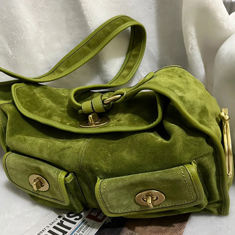 Retro Minimalist Versatile Commuter Shoulder Bag With Multiple Pockets