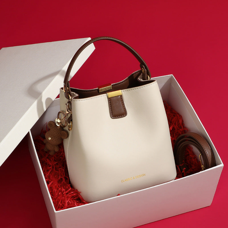 New Leather Crossbody Bucket Bag
