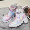 Euro-American Fashion Rhinestone Chunky-heel Trendy Boots