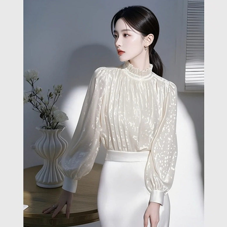 Women's High-end Luxury Stylish White Shirt