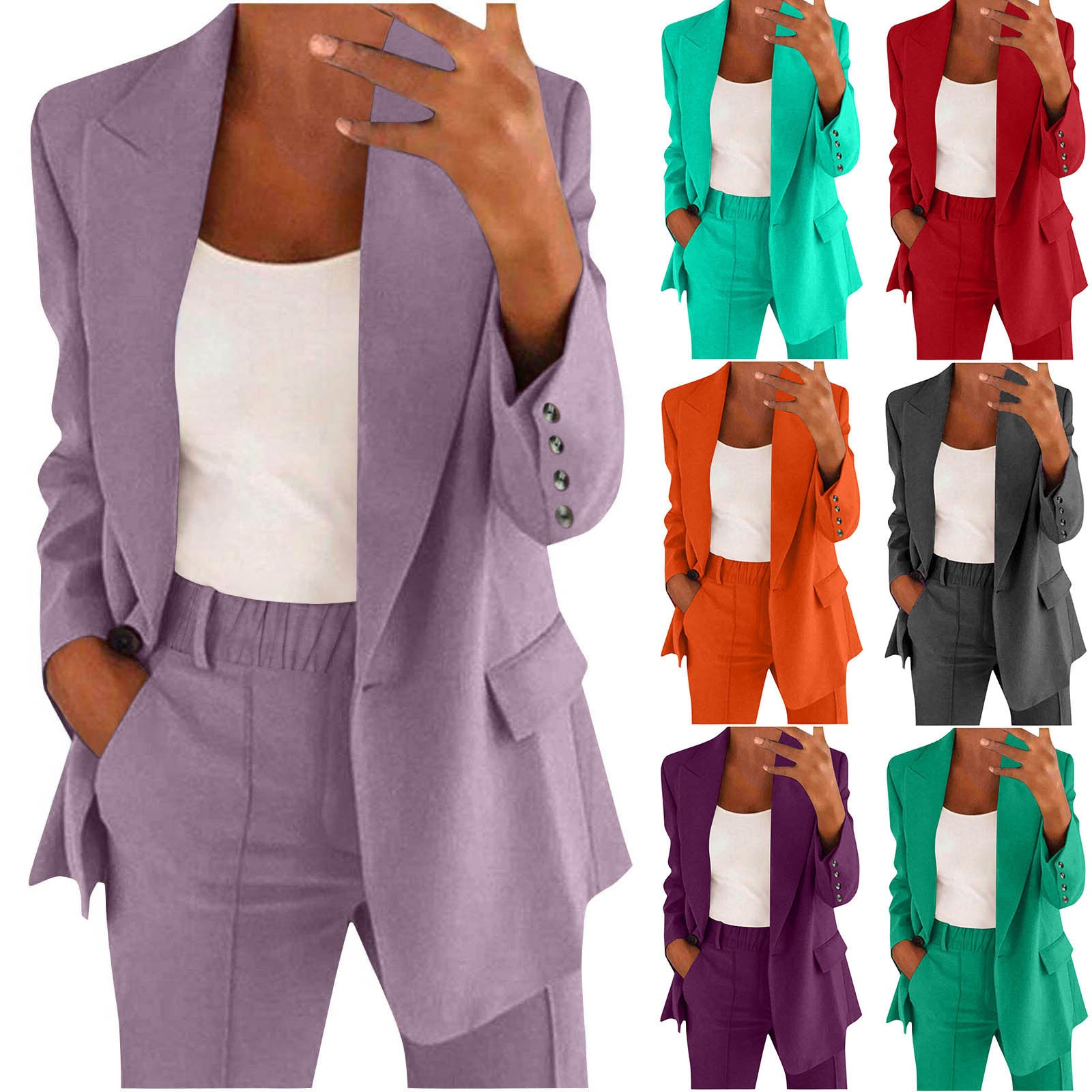 Fashion Button Slim Lapel Cardigan Temperament Suit Coat Suit