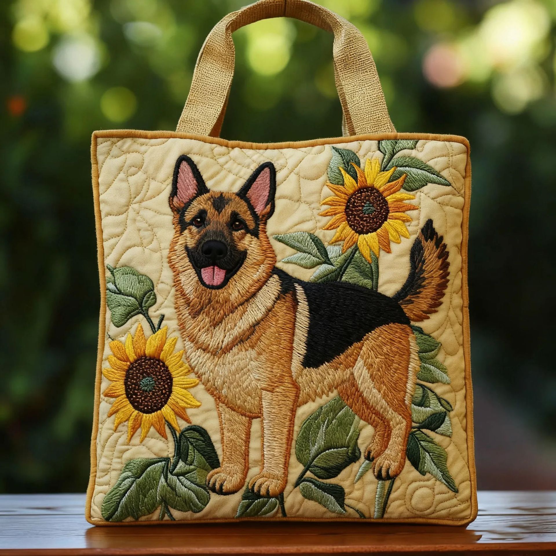 300g Canvas Dog-Printed Tote And Shoulder Bag