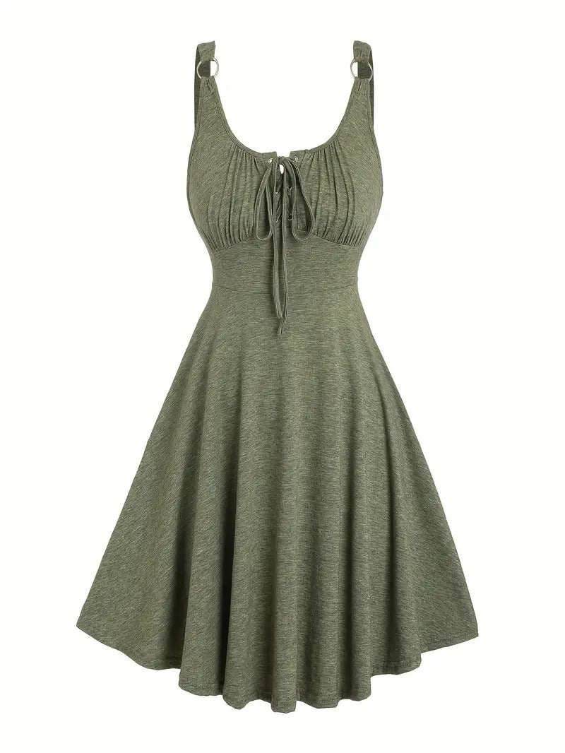 Women's Chest Strap Sleeveless High Waist Dress