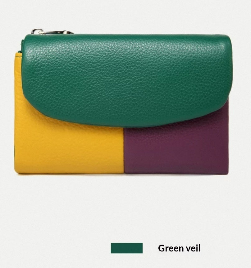 Wallet Short Stylish Women Soft Leather Texture