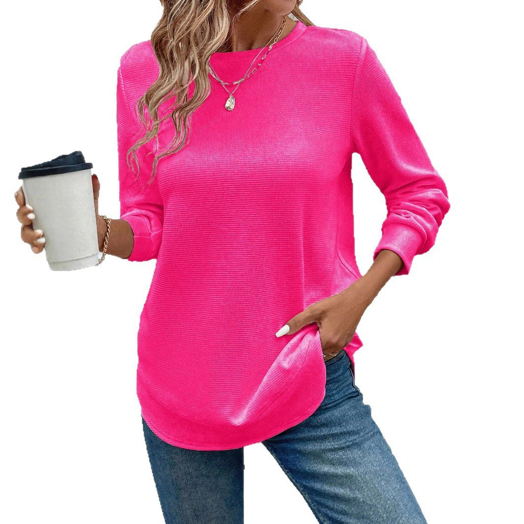 Women's Solid Color Round Neck Loose Stylish Sweatshirt