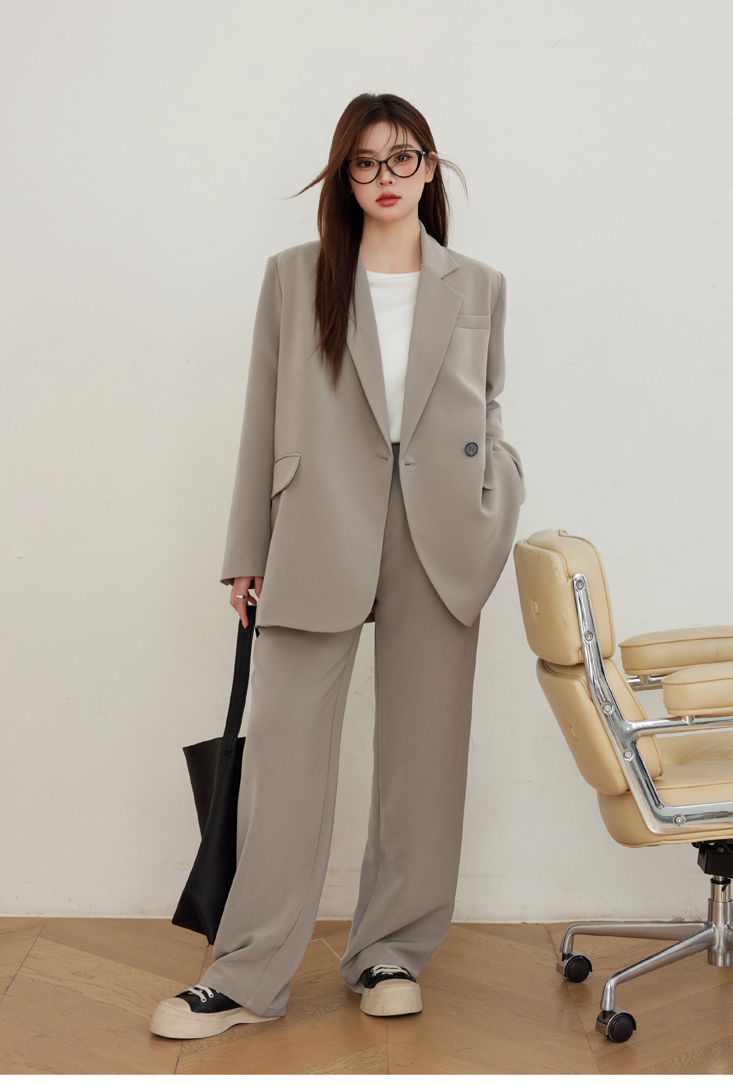Slightly Plump Mm High-end Accent Casual Suit Set Loose Two-piece Suit