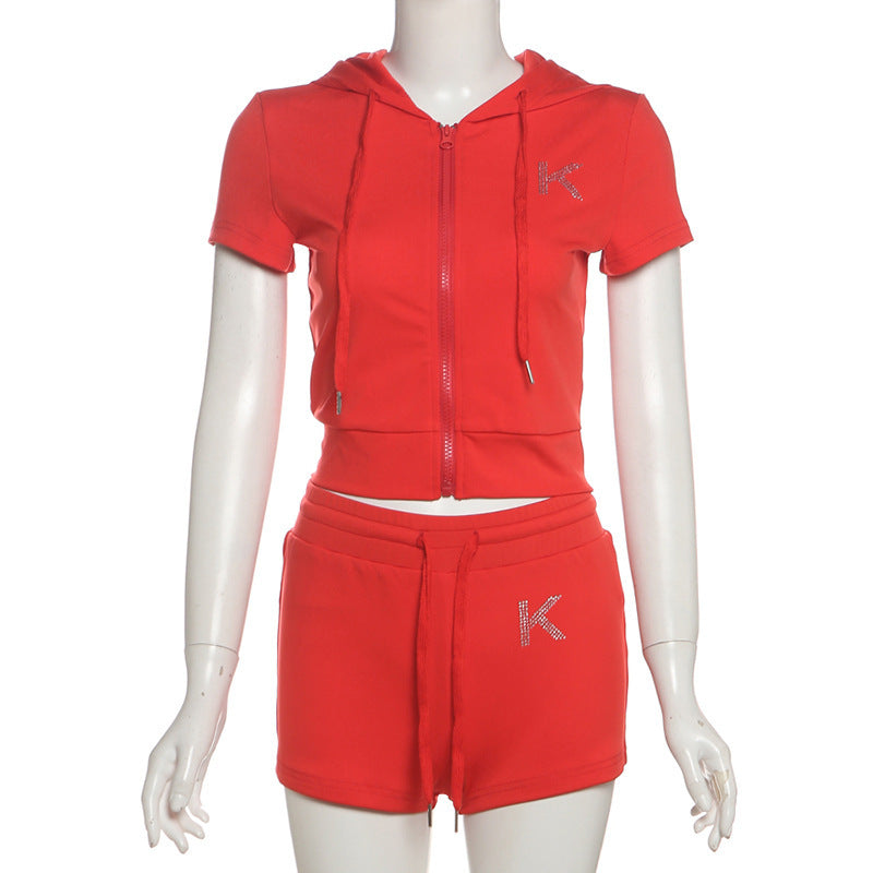 Women's Fashion Casual Sports Shorts Suit